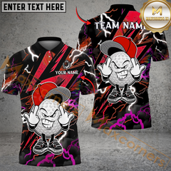 Maxcorner Thunder Ball Golf Polo Shirt Customized Name, Team Name 3D Shirts (4 Colors)