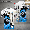 Maxcorners Billiards Ball 8 Fire Blaster Multicolor Customized Name, Team Name 3D Shirts