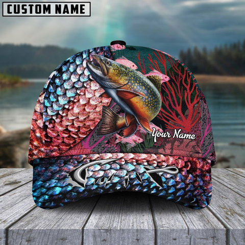 Maxcorners Trout Fishing Colorful Customized Name 3D Cap