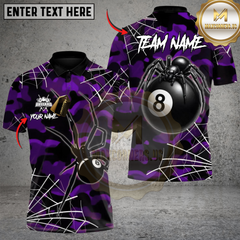 Maxcorners Venom Spider 8 Ball Billiards Custom Polo Team Shirt