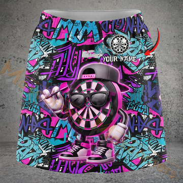 Maxcorners Darts Cool Graffiti Dart Mascot Personalized 3D Skirts With Shorts