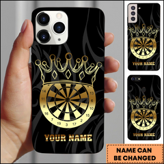 Maxcorners Darts King Crown Gold Personalized Name 3D Phone Case