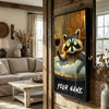 Maxcorners Funny Raccoon Hot Tub Spa Holding Wine Glass Personalized Canvas Wall Art