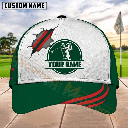 Maxcorners Golf Torn Golfer Badge Personalized Name 3D Cap (6 Colors)