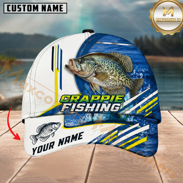 Maxcorners Fishing Blue Wave Personalized Name 3D Cap