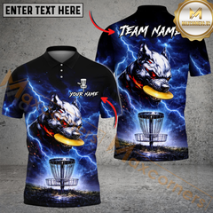 Maxcorners Savage Wolf Disc Golf Shirt Personalized Name, Team Name 3D Shirt (4 Colors)