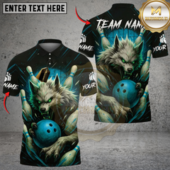 Maxcorners Werewolf Bowling Multicolor Customized Name, Team Name 3D Shirts