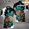 Maxcorners Darts Furious Monkey Mascot Throwing Stance Dartboard Lightning Graphic Multicolor Customized Name, Team Name 3D Shirts