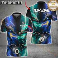 Maxcorners Billiard Dragon Duel 8-Ball Multicolor Customized Name, Team Name 3D Shirt