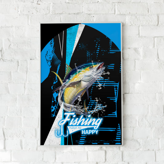 Maxcorners Yellowfin Tuna Fishing Dynamic Splash Art Personalized Name 3D Poster
