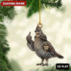 Maxcorners Ruffed Grouse Middle Finger Funny Game Bird Hunting Custom Name Gift 2D Flat Acrylic Ornament, Keychain
