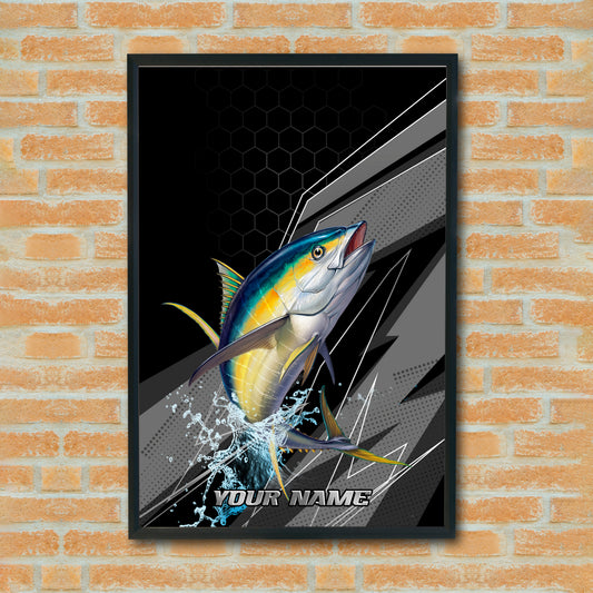 Maxcorners Tuna Fishing Dynamic Splash Art Personalized Name 3D Poster