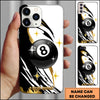 Maxcorners Billiards Golden Star 8 Ball Multicolor Personalized Name 3D Phone Case