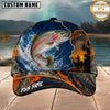 Maxcorners Fishing Blue Sunset Ocean Camo Personalized 3D Cap