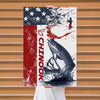 Maxcorners Chinook Salmon Fishing USA Flag Splash Art Personalized Name 3D Poster
