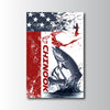 Maxcorners Chinook Salmon Fishing USA Flag Splash Art Personalized Name 3D Poster