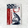 Maxcorners Chinook Salmon Fishing USA Flag Splash Art Personalized Name 3D Poster