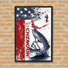 Maxcorners Chinook Salmon Fishing USA Flag Splash Art Personalized Name 3D Poster