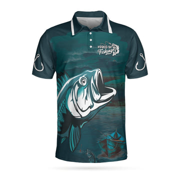 Maxcorners Hooked On Fishing Men 3D Polo
