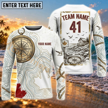 Maxcorners Surfing Coastal Ocean Adventure Art Customized Name, Number, Team Name 3D Long Sleeve Shirts