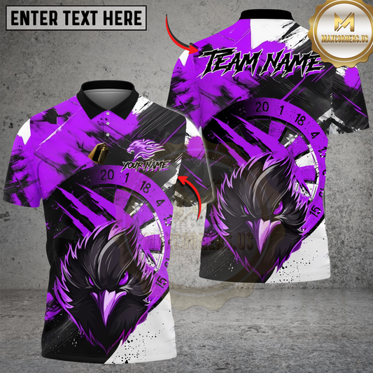 Maxcorners Darts Angry Burning Eagle Multicolor Options Personalized Name Shirt (4 Colors)