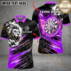 Maxcorners Darts Blazing Lion Multicolor Options Personalized Name, Team Name 3D Shirt