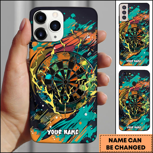 Maxcorners Abstract Paint Splash Dartboard Artistic Style Personalized Name 3D Phone Case