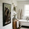 Maxcorners Moody Raccoon Portrait Smoking Cigarette Dark Oil Painting Personalized Canvas Wall Art