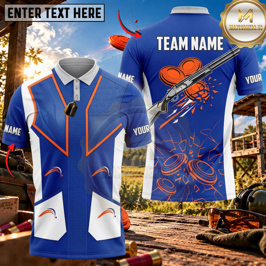 Maxcorners Clay Shooting Competition Vest Shotgun Target Multicolor Customized Name Team Name 3D Shirts (4 Colors)
