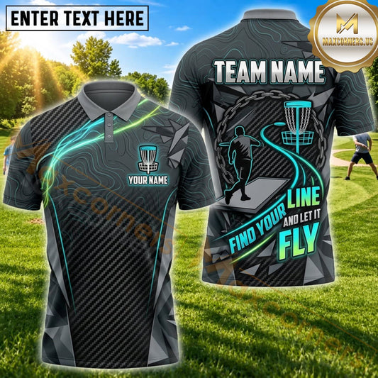 Maxcorners Disc Golf Green Flying Disc Find Your Line Personalized Name 3D Unisex Shirt