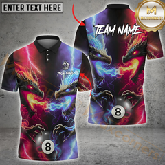 Maxcorners Billiard Dragon Duel 8-Ball Multicolor Customized Name, Team Name 3D Shirt