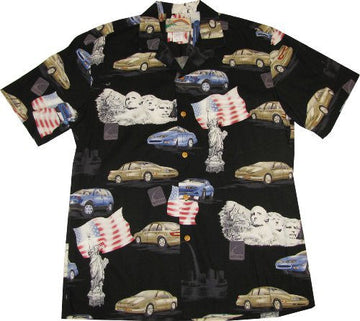 Maxcorners Saturn Men's Paradise Found Hawaiian Aloha Cotton Shirt