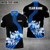Maxcorners Bowling Ball and Pins Break Multicolor Option Customized Name 3D Shirt
