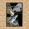 Maxcorners Salmon Fishing Jump Splash Camo Design Personalized Name 3D Poster