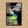 Maxcorners Mahi Mahi Fishing Tropical Splash Camo Art Personalized Name 3D Poster