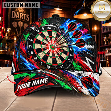Maxcorners Darts Dartboard Flying Darts Splash Motion Graphic Customized Name 3D Cap