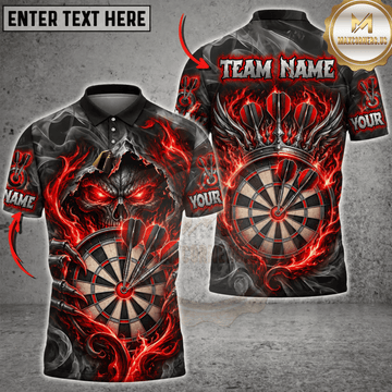 Maxcorners Darts Skull & Crossed Darts Graphic Multicolor Customized Name, Team Name 3D Shirts