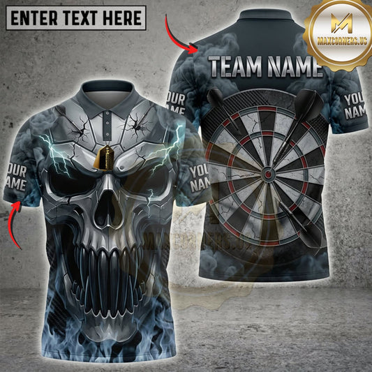 Maxcorners Darts Dark Skull And Vintage Dartboard Personalized Name 3D Unisex Shirt