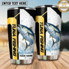 Maxcorners Fishing Tumbler Yellow Black Sport Stripe Design Personalized Name Tumbler (13 Species)