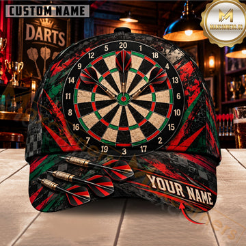 Maxcorners Darts Dartboard Abstract Tribal Flame Graphic Customized Name 3D Cap