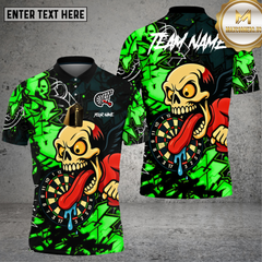 Maxcorners Darts Skull Shirt Street Art Design Multioptions Personalized Name, Team Name Unisex 3D Shirt (4 Colors)
