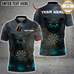 Maxcorners Darts Evil Teddy Bear with Dartboard Multicolor Customized Name, Team Name 3D Shirts