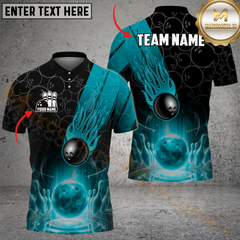 Maxcorners Bowling Crashing Meteor Multicolor Options Personalized Name, Team Name 3D Shirt