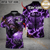 Maxcorners Reaper Lightning Disc Golf Polo Personalized Name, Team Name 3D Shirt (4 Colors)
