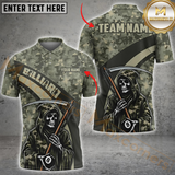 Maxcorners Billiard Grim Reaper Camouflage Multicolor Customized Name, Team Name 3D Shirts