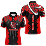 Maxcorners Red Darts Shirt With Claw Mark Design - Custom Team & Name Shirt For Men LM2404