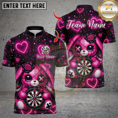 Maxcorners Darts Valentine Cute Bear Multicolor Customized Name, Team Name 3D Shirts