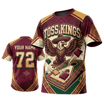 Maxcorners Cornhole Toss Kings Eagle Personalized Name 3D Unisex Shirt