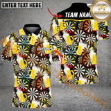 MaxCorners Darts Funny Beer Customized Name, Team Name 3D Polo Shirt