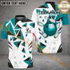 Maxcorners Daimond Leaves Pattern Bowling Jersey Multicolor Customized Name, Team Name 3D Polo Shirt